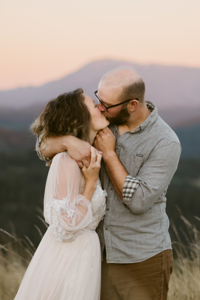 Mary's Peak can be seen in the background of this married couples' anniversary session at Fitton Green in Corvallis, Oregon.